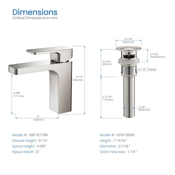 Blaze Single Handle Bathroom Vanity Sink Faucet With Pop Up Drain